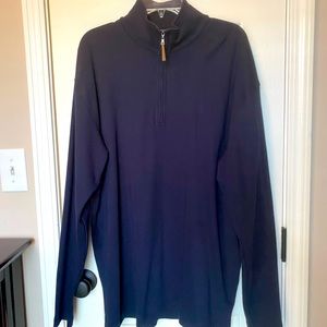 ASHWORTH Navy 1/4 Zip Pullover Sweatshirt XXL